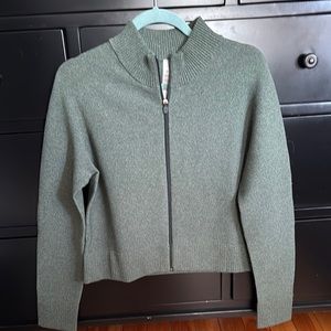 Lululemon forest green zip cardigan